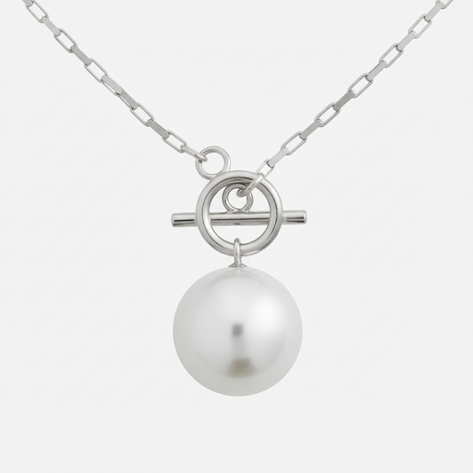 BOLD PEARL NECKLACE Silver