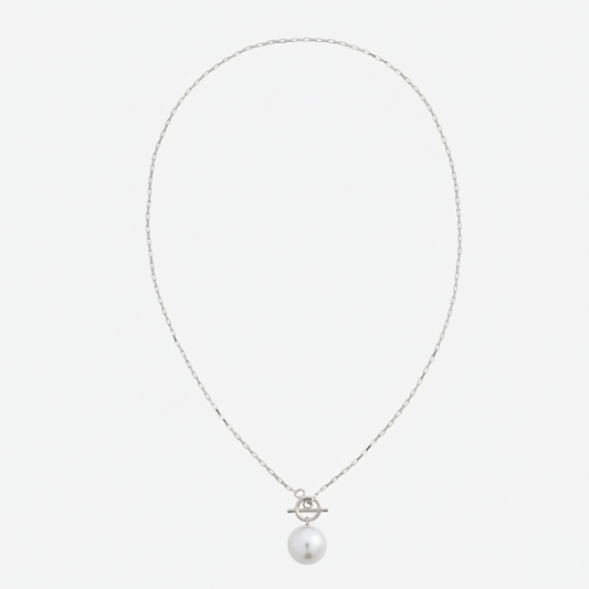 BOLD PEARL NECKLACE Silver