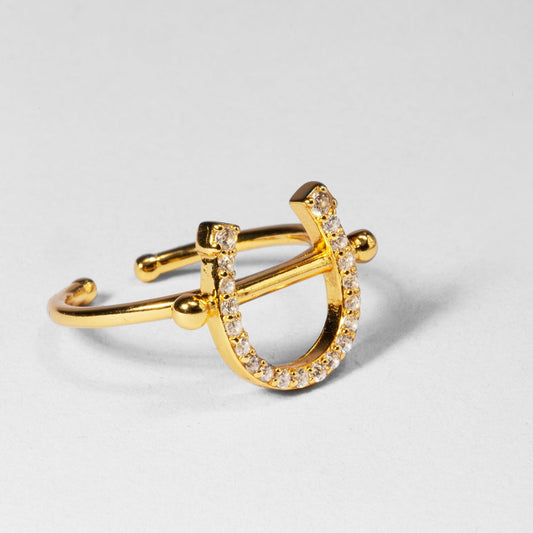 PIERCED HORSE SHOE RING Gold