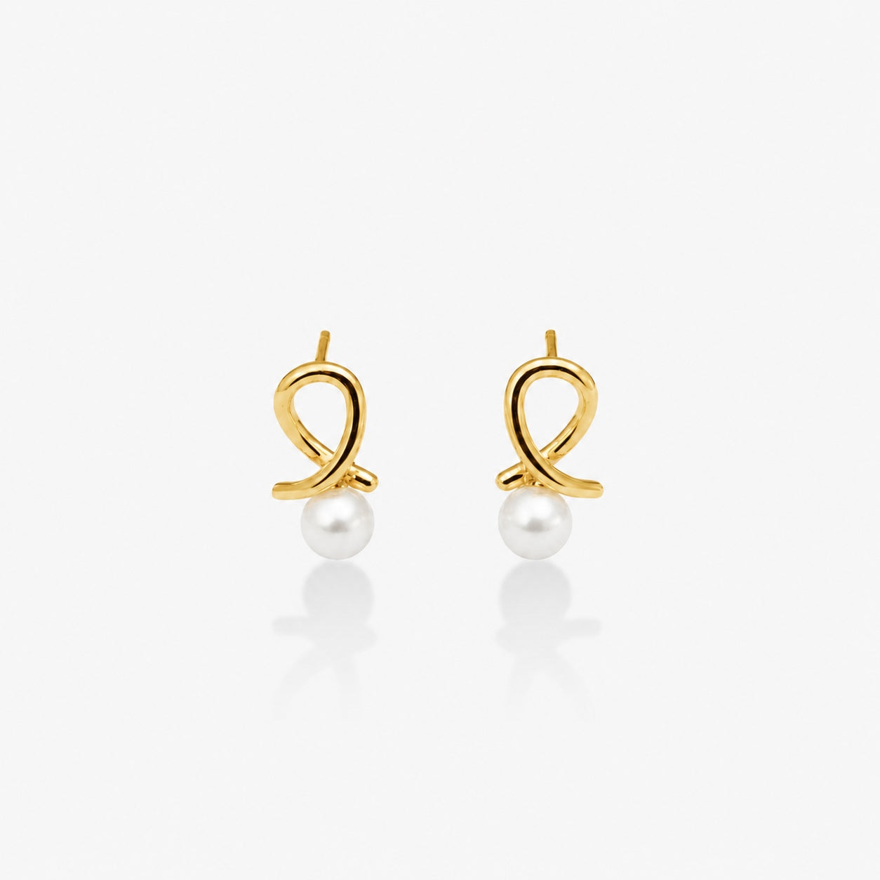KNOT PEARL STUDS Gold