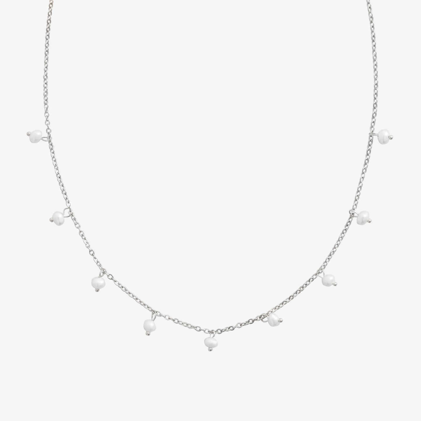 THIN PEARL NECKLACE Silver