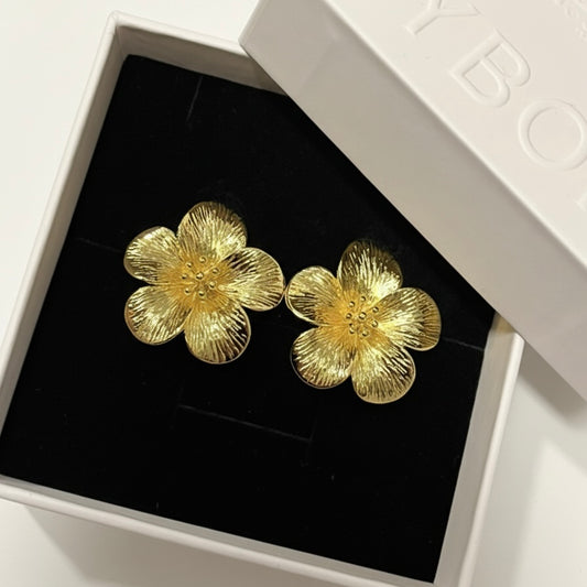 LARGE FLOWER EARRINGS Gold
