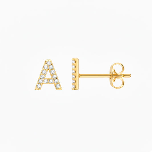 MINI LETTER EARRINGS Gold