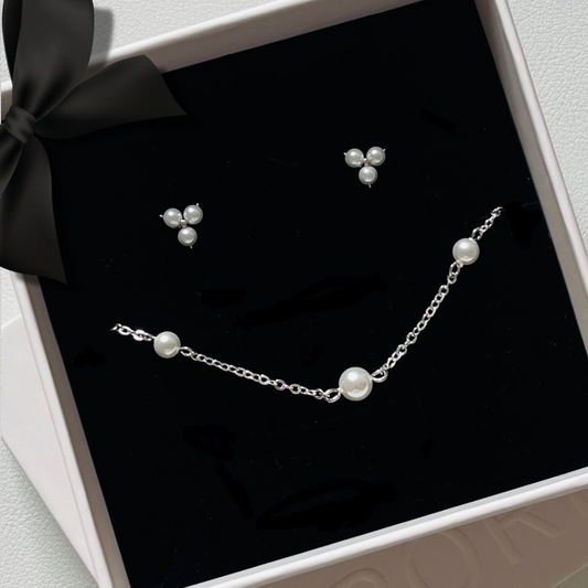 MINI PEARLS GIFT SET Silver