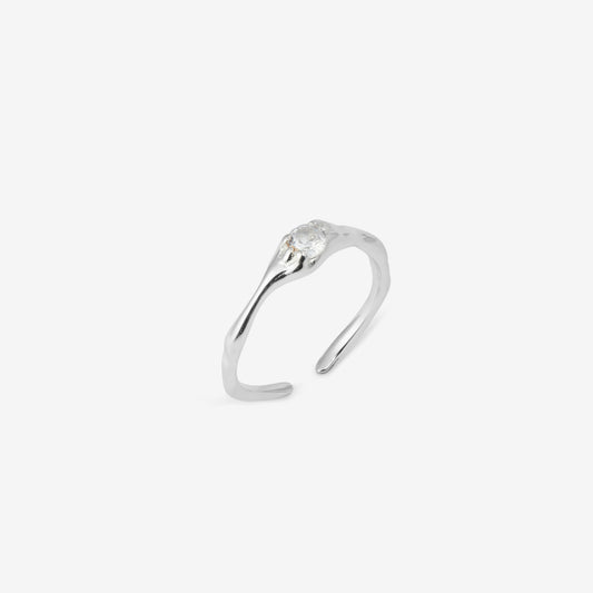 IRREGULAR SOLITAIRE RING Silver