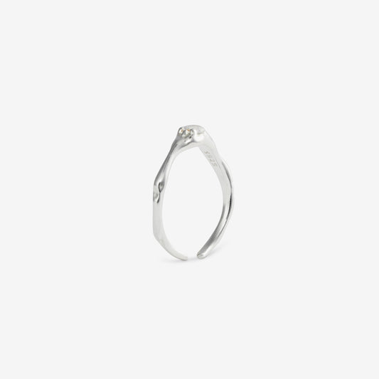 IRREGULAR SOLITAIRE RING Silver