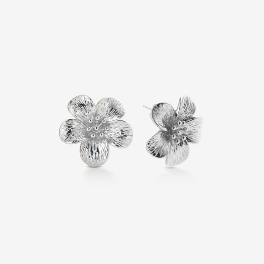 MIDI FLOWER EARRINGS Silver