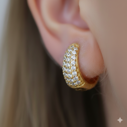 MINI PAVÉ EARRINGS Gold
