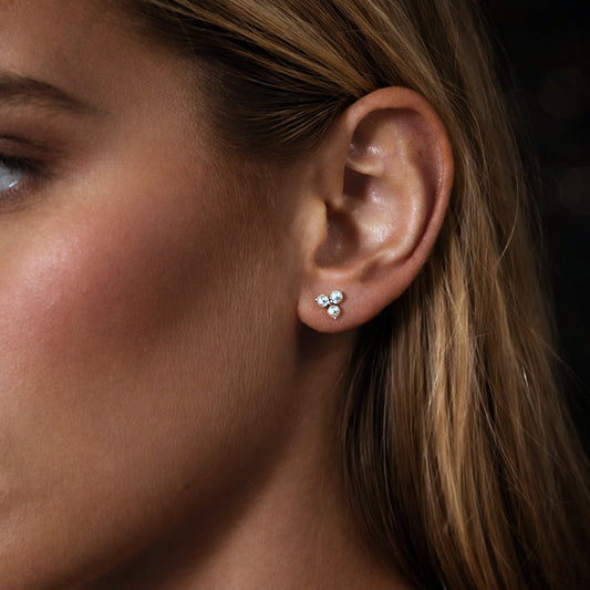 MINI PEARL STUDS EARRINGS Silver