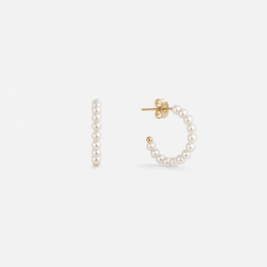 MULTI PEARL HOOPS Gold