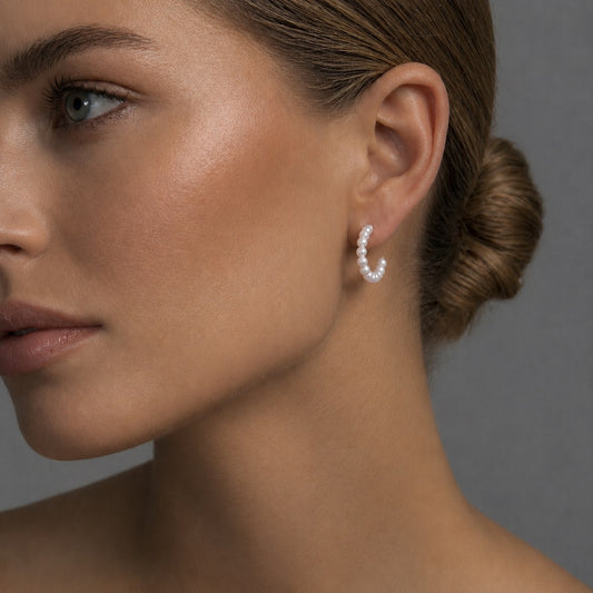 MULTI PEARL HOOPS Gold