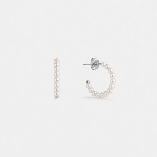 MULTI PEARL HOOPS Silver