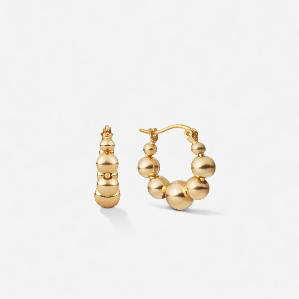 BUBBLE HOOPS EARRINGS Gold