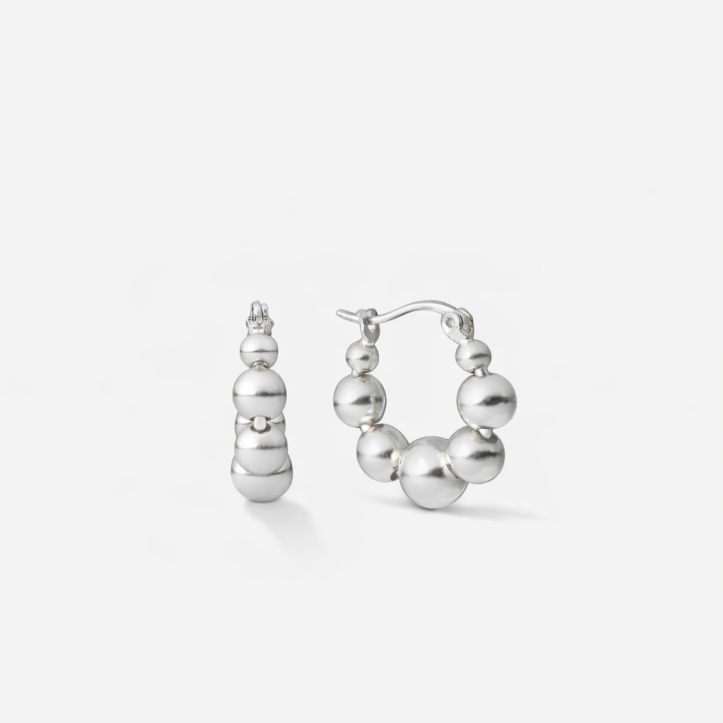 BUBBLE HOOPS EARRINGS Silver