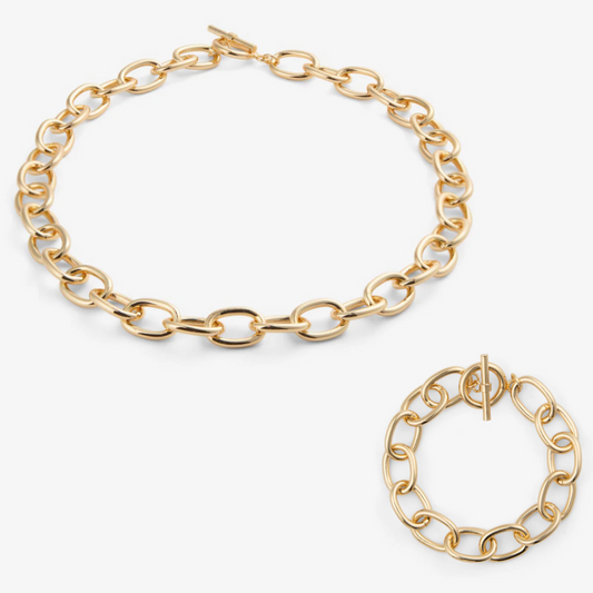 OVAL LINK SET Gold