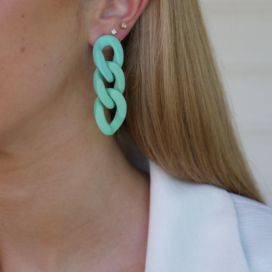 TRIPLE LINK PASTELL EARRINGS Turquoise