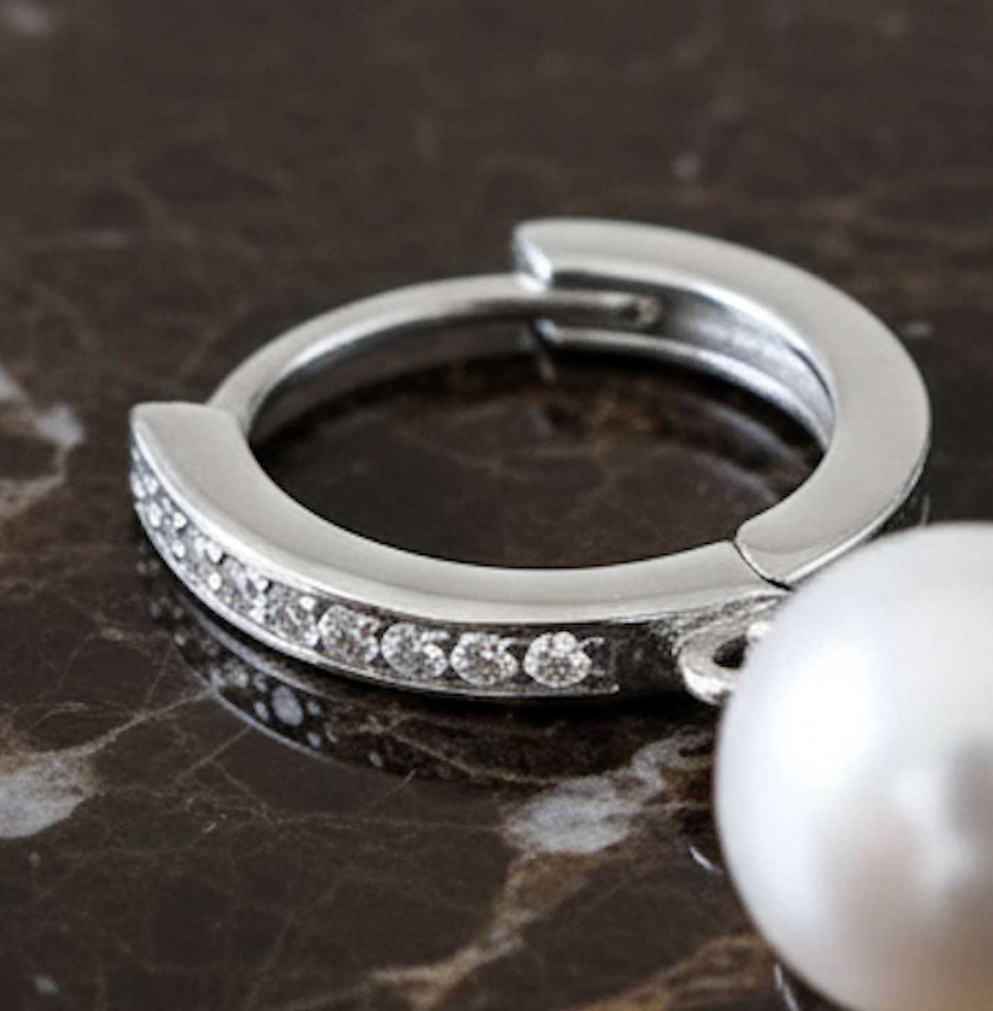 Creolen mit Perlen Silber