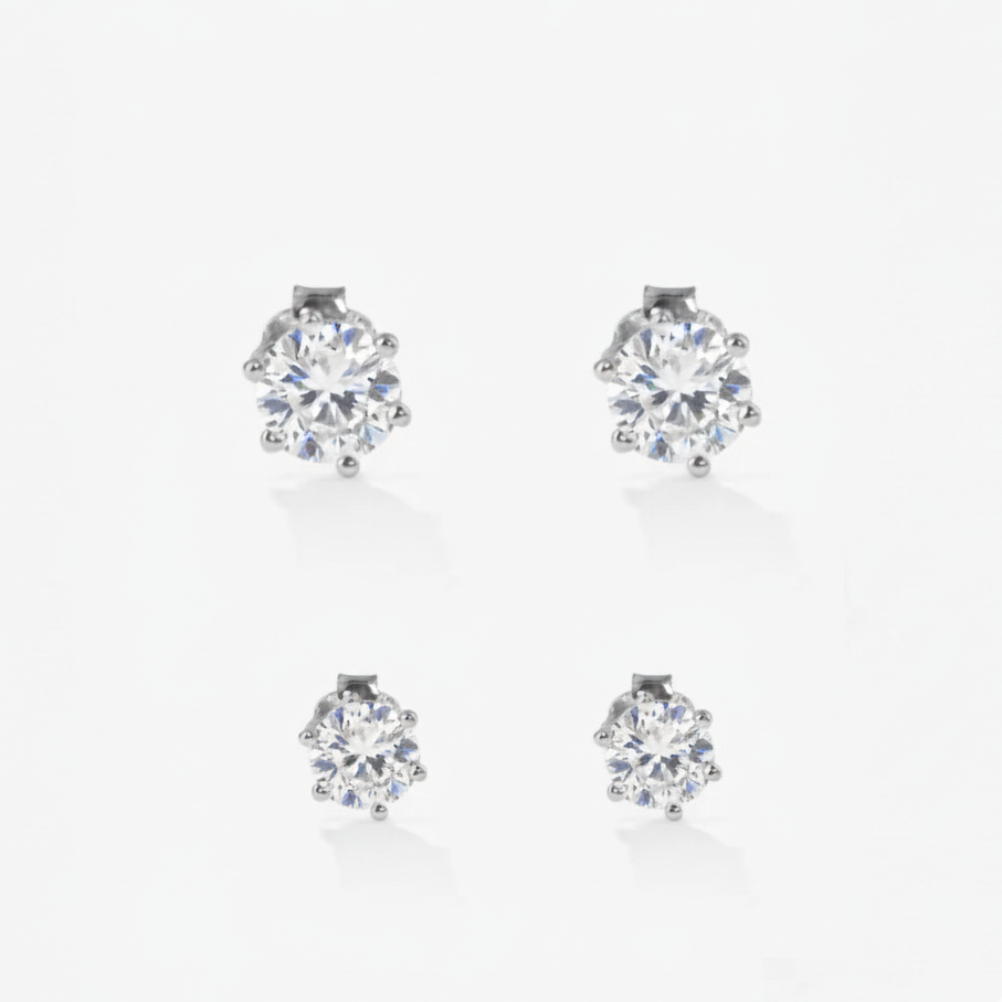STUD EARRINGS SET Silver