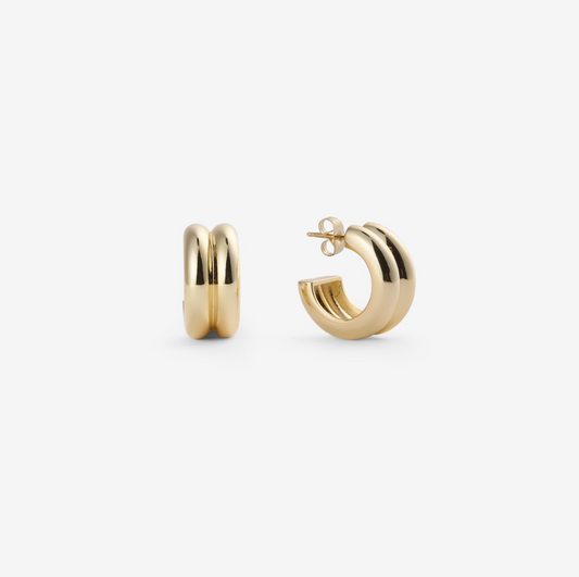 DOUBLE  HOOPS EARRINGS Gold