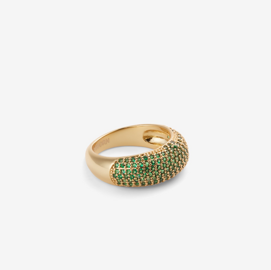 GREEN PAVÉ RING Gold