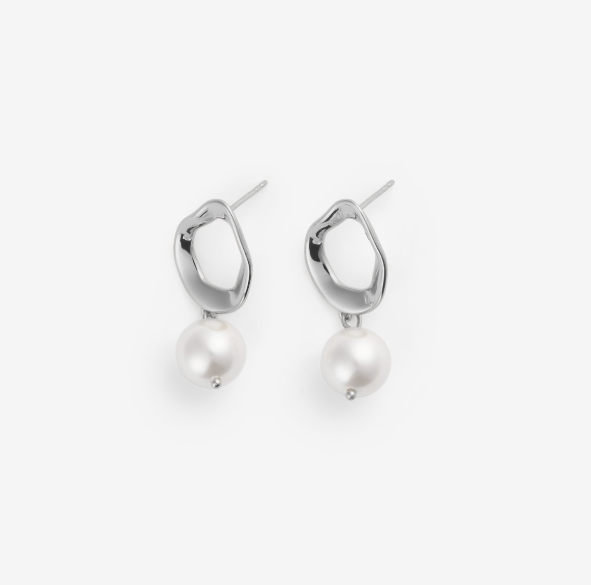 UNIQUE PEARL DROP EARRINGS Silver