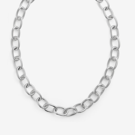 OVAL LINK NECKLACE Silver