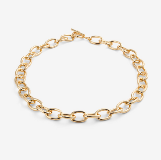 OVAL LINK NECKLACE Gold