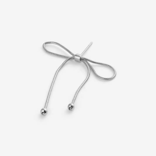 THIN BOW EARRINGS Silver