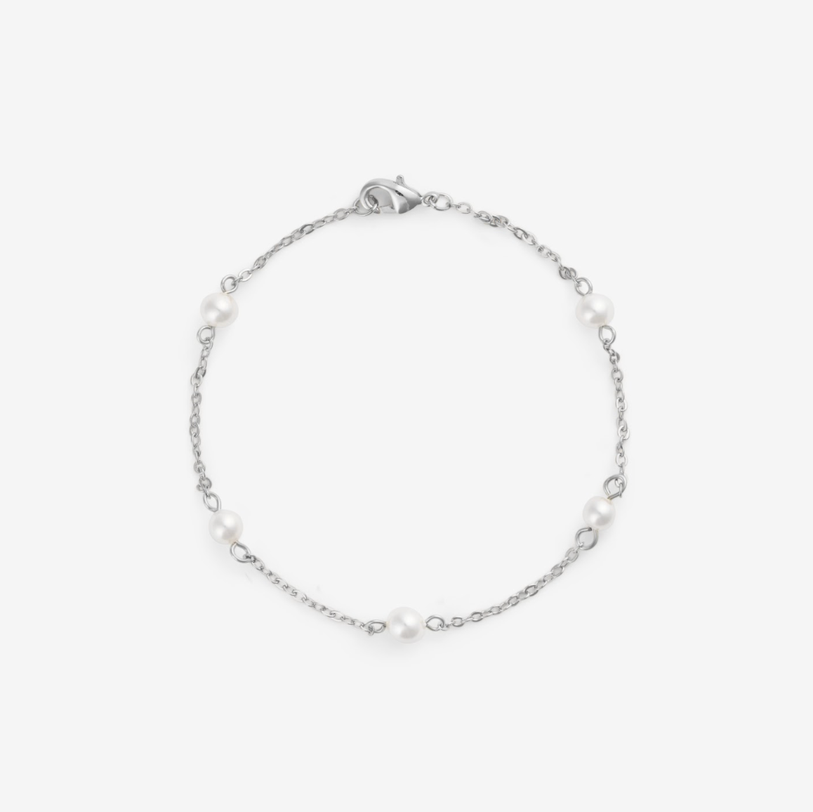 MINI PEARL CHAIN BRACELET Silver