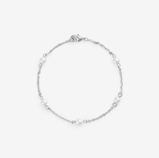 MINI PEARL CHAIN BRACELET Silver