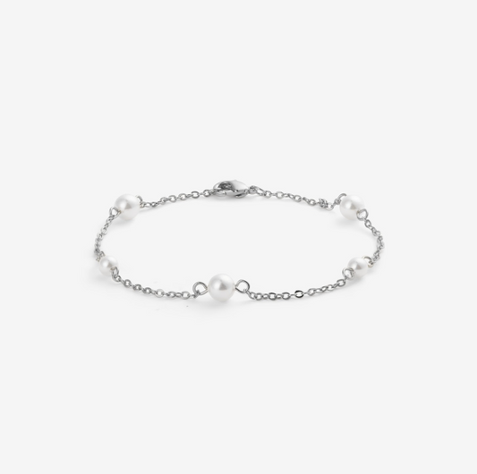 MINI PEARL CHAIN BRACELET Silver