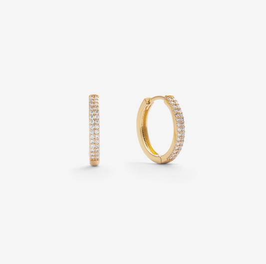 CLASSIC STONE HOOPS Gold