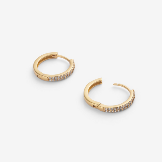 CLASSIC STONE HOOPS Gold