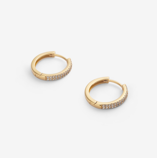 CLASSIC STONE HOOPS Gold