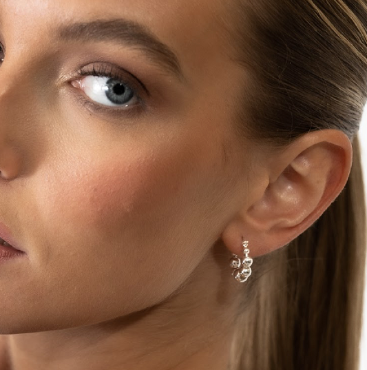 BUBBLE HOOPS EARRINGS Silver