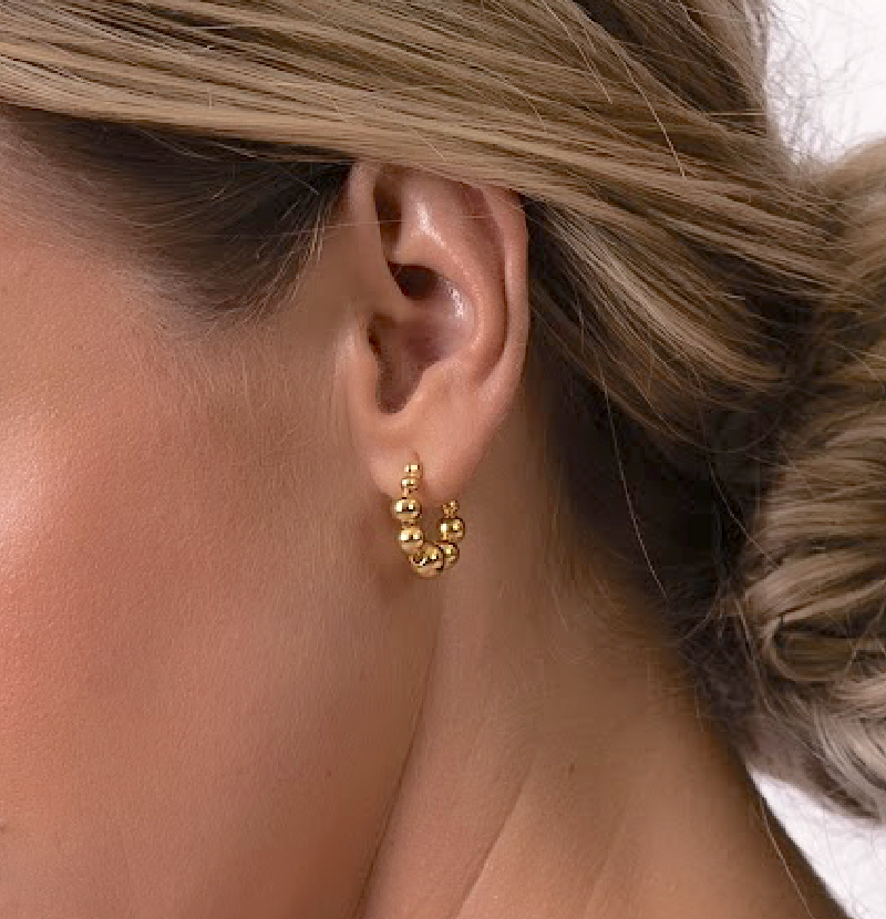 BUBBLE HOOPS EARRINGS Gold