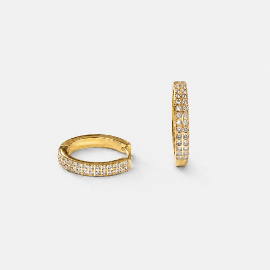 CLASSIC STONE HOOPS EARRINGS Gold
