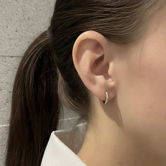 STONE MINI HOOPS Gold