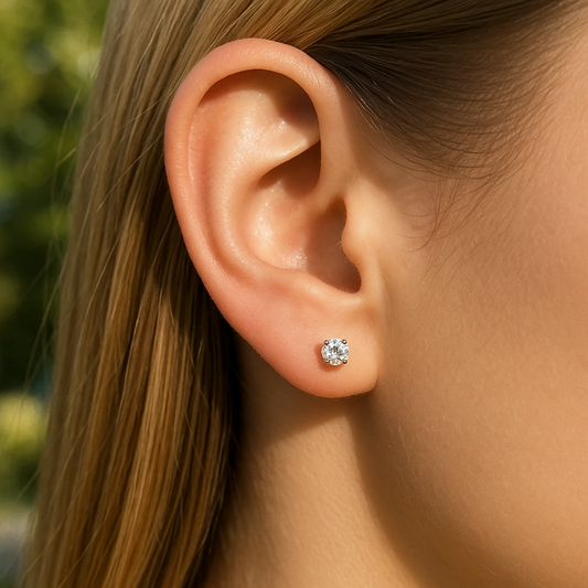 STUD EARRINGS Gold 4 mm