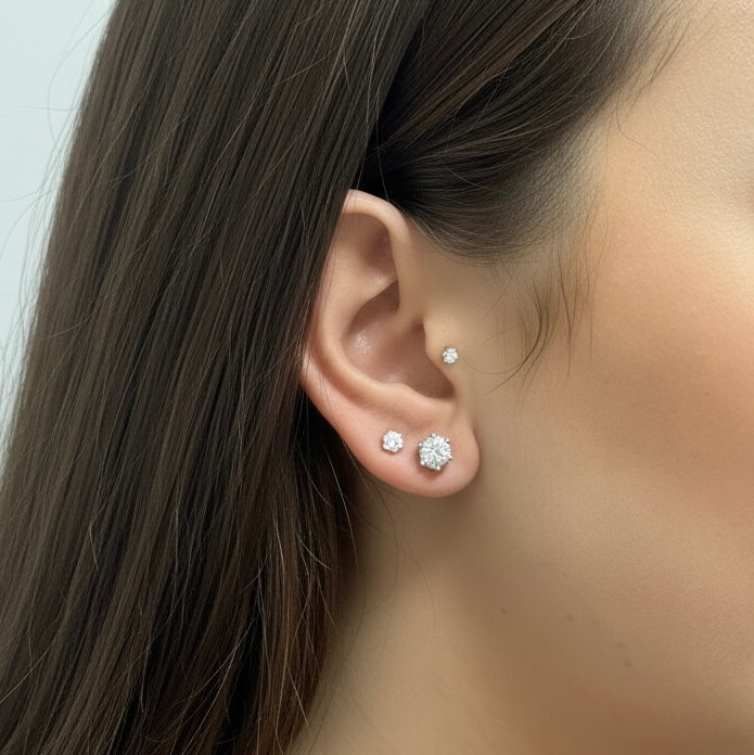 STUD EARRINGS SET Silver