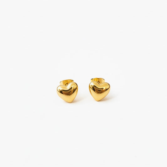 HEART STUD EARRINGS Gold