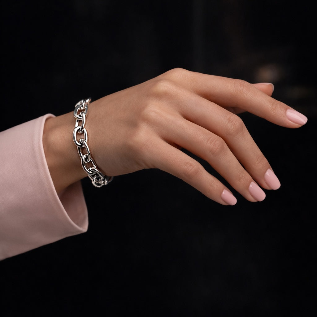 OVAL LINK BRACELET Silver