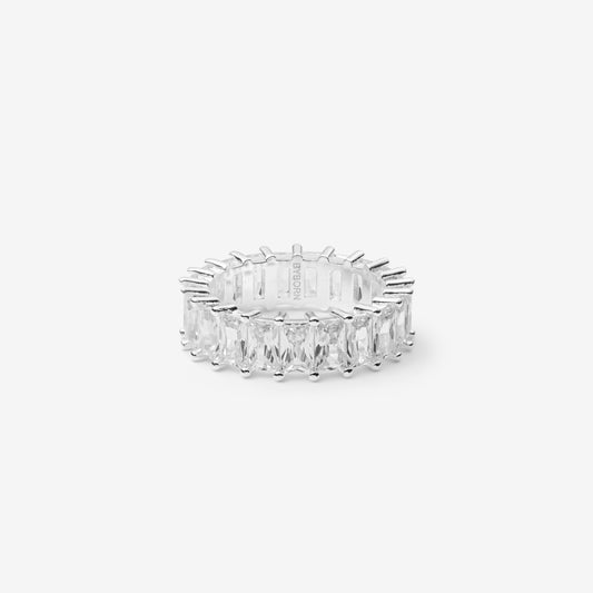 CLEAR BAGUETTE RING Silver